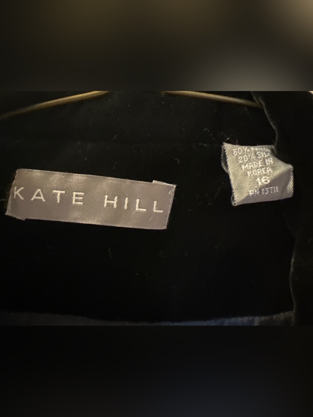 Kate Hill Black Velvet Blazer Women’s Size 16 Classic Single Button Jacket - Picture 2 of 2
